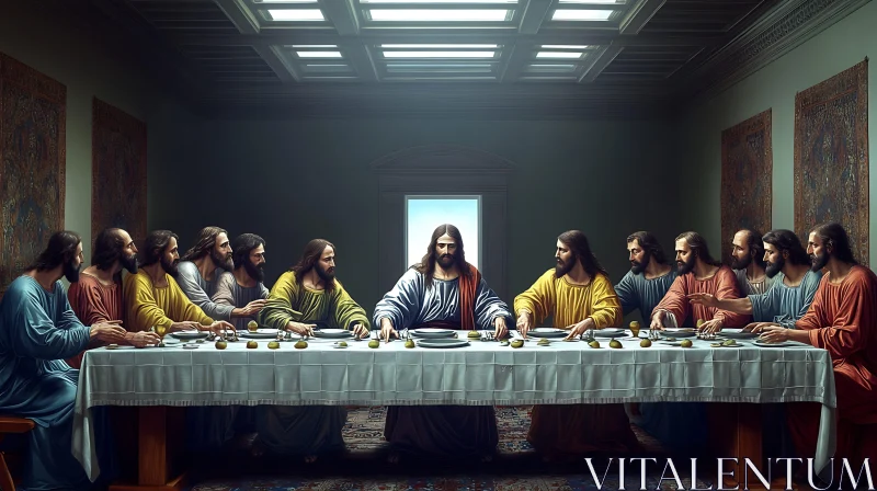 Biblical Scene of The Last Supper AI Image