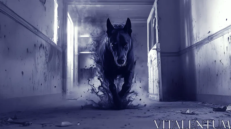 Dog in a Smoky Corridor