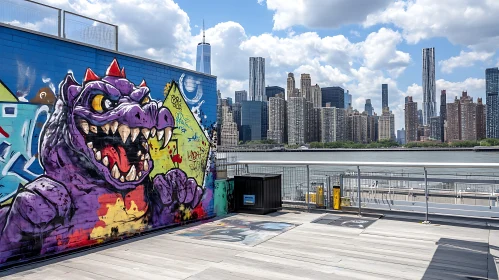 Urban Graffiti Art on Brick Wall