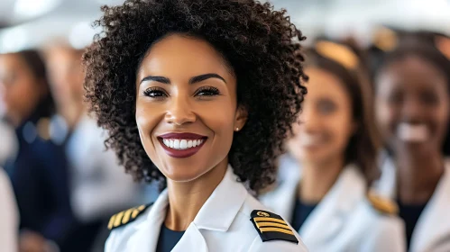 Smiling Woman in White Uniform Portrait