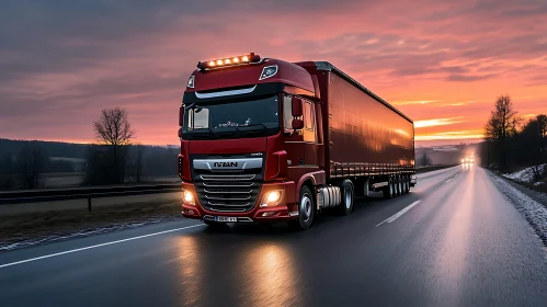 Truck at Sunset