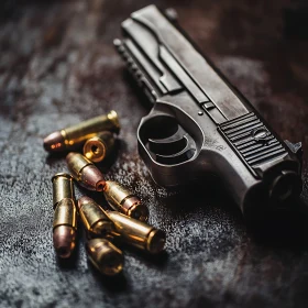 Detailed Image of Firearm and Ammunition