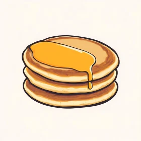 Golden Pancakes with Honey Drizzle