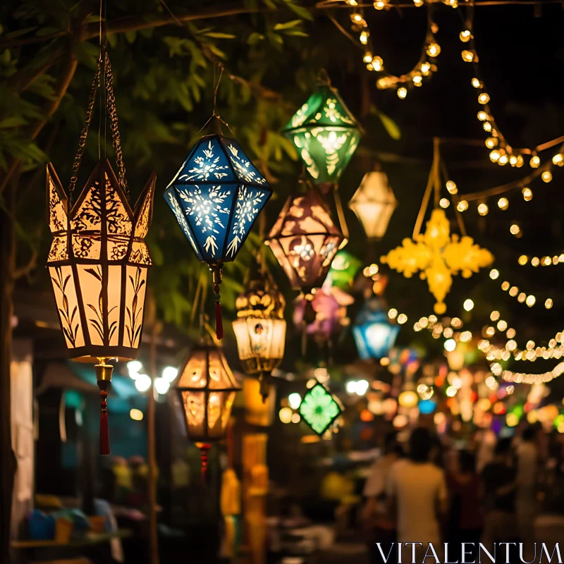 Festive Lanterns Illuminating the Night