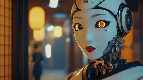 Female Android with Luminous Eyes