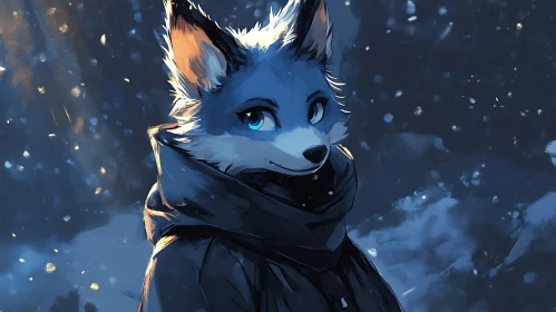 Winter Fox in the Night
