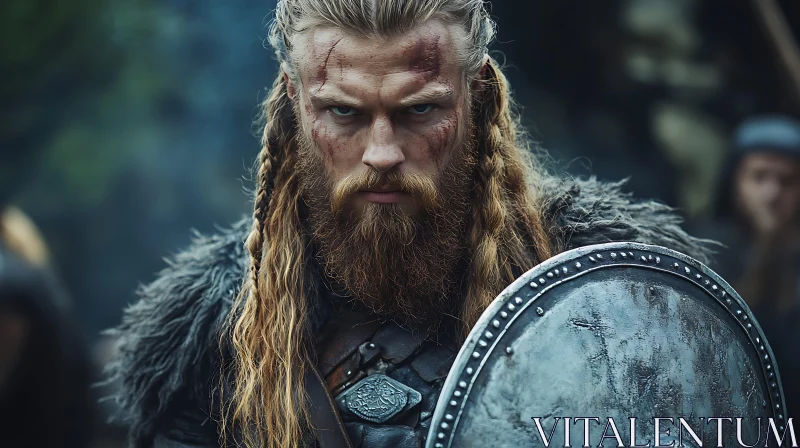 Battle-Hardened Viking with Shield