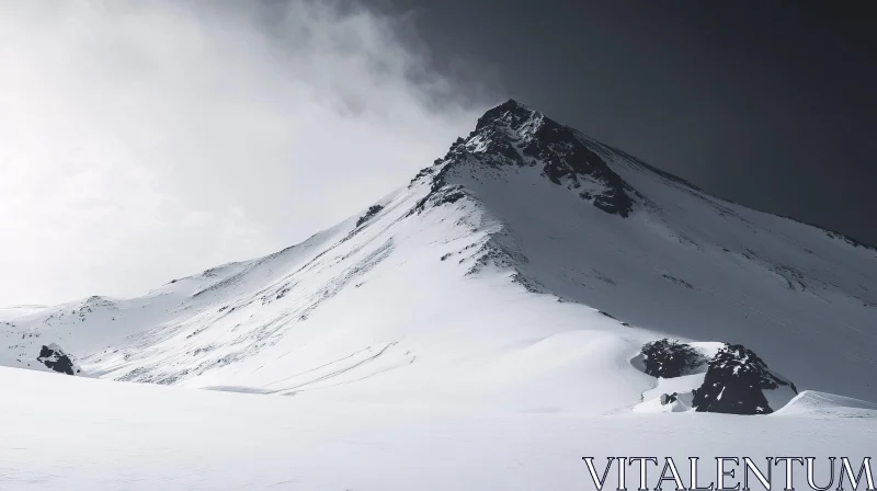 Pristine Winter Mountain Landscape AI Image