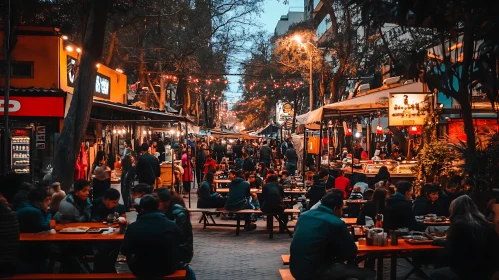 Evening Gathering at the Local Market