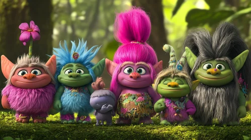 Whimsical Trolls in the Woods