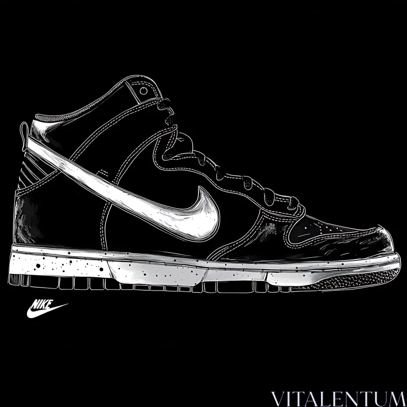 Monochrome Nike High-Top Sneaker Art