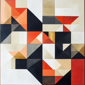 Modern Abstract Painting with Geometric Patterns