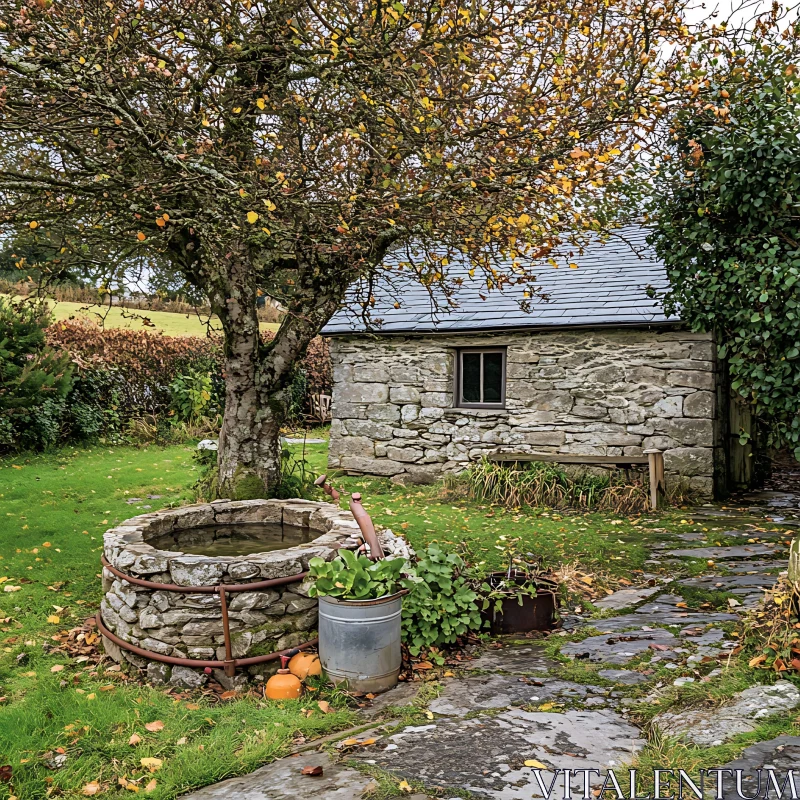 Autumn Garden Stone House