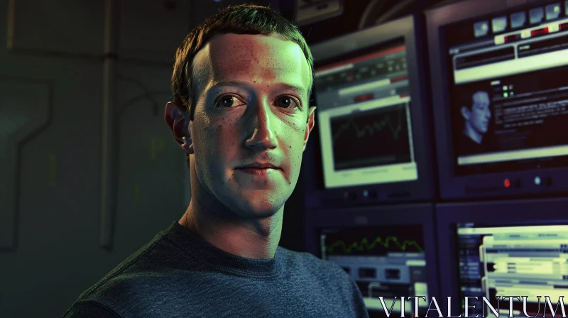 Mark Zuckerberg with Monitors
