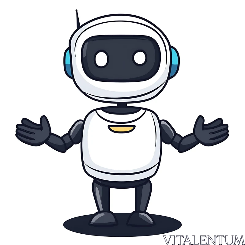 Friendly AI Robot Cartoon AI Image