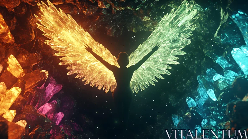 Silhouette with Crystal Wings