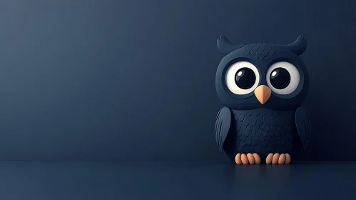 Whimsical Blue Owl Graphic
