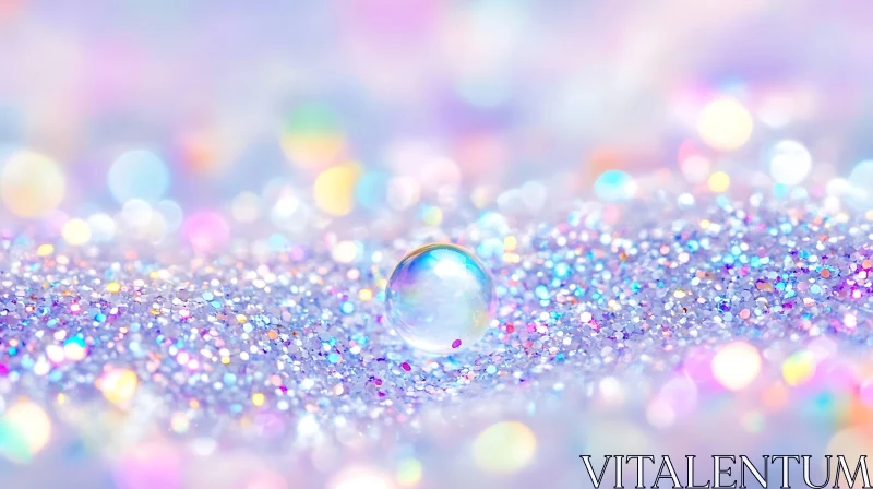 Sparkling Glitter and Water Droplet on Pastel Background