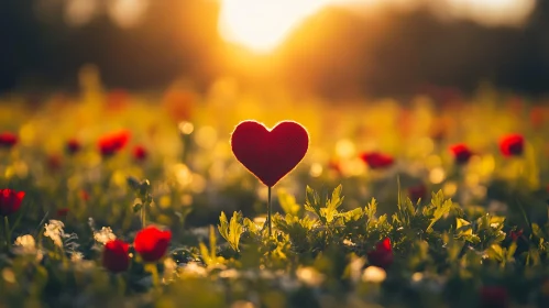 Love Symbol in Flower Meadow