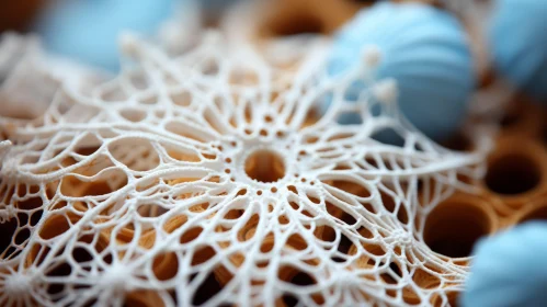 Intricate Yarn Cell Structure - Macro Photography Art