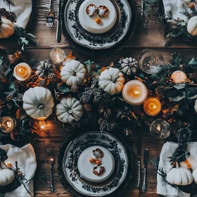 Fall Feast: Pumpkins and Candlelight Decor