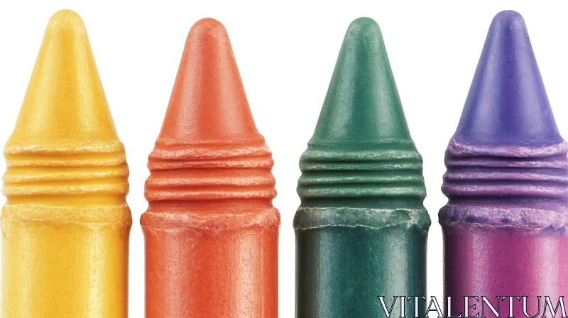 Vibrant Crayons Row Still Life AI Image