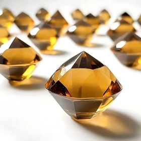 Geometric Amber Crystal Reflection