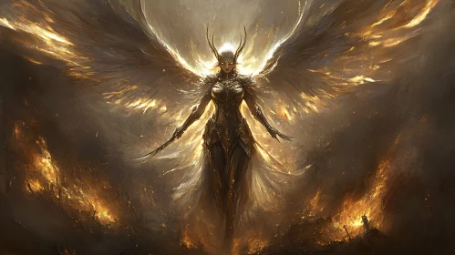 Winged Warrior in Flames