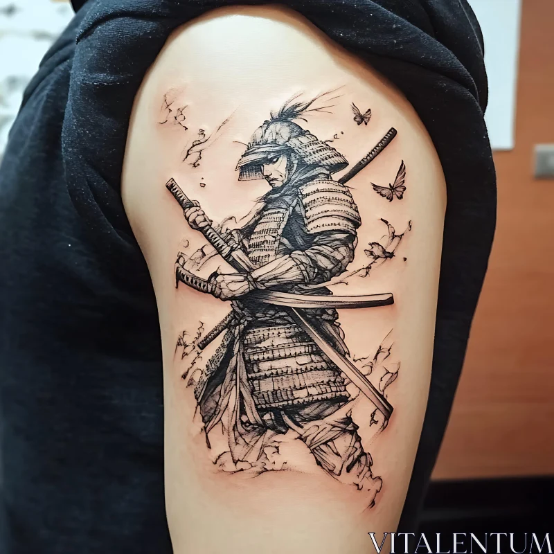 Intricate Samurai Tattoo Design AI Image