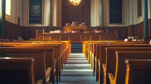 Empty Courtroom: Awaits the Call to Order