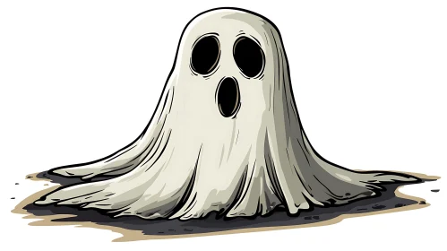 Surprised Halloween Ghost Illustration