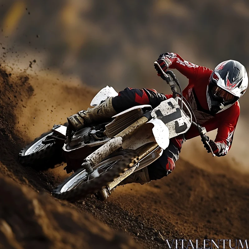 Dirt Bike Racing Action Shot AI Image