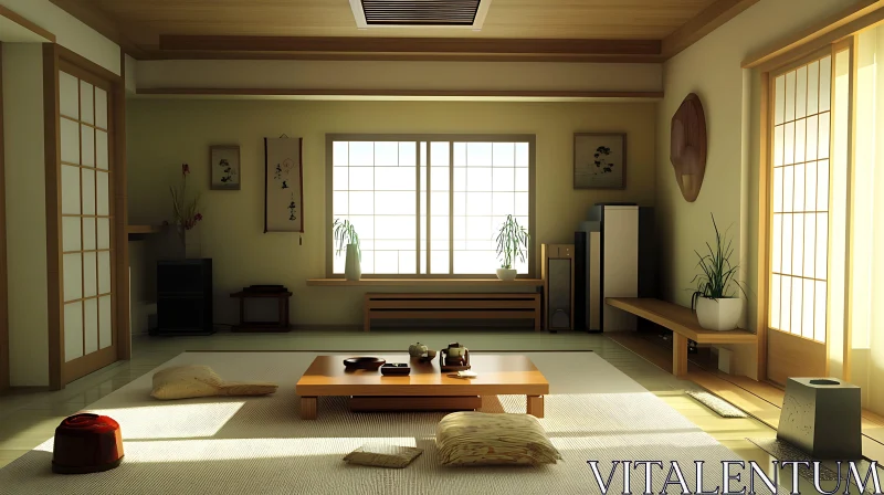 Peaceful Asian Interior AI Image