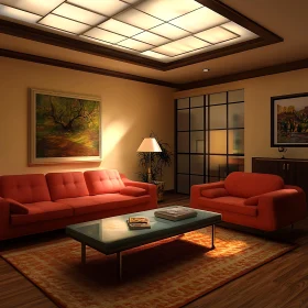 Modern Living Room Design with Warm Lighting