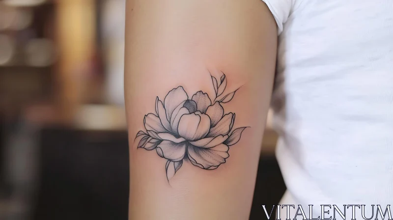 Floral Tattoo Design on Inner Arm AI Image