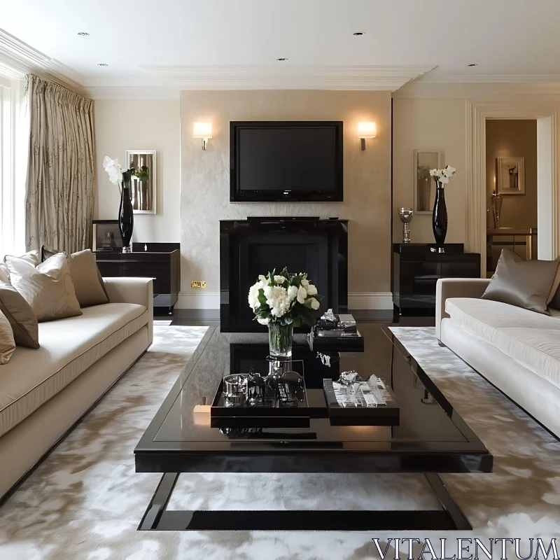 AI ART Sophisticated Interior with Neutral Tones