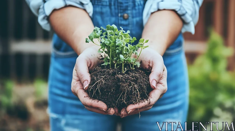 Tender Hands Nurturing New Growth AI Image