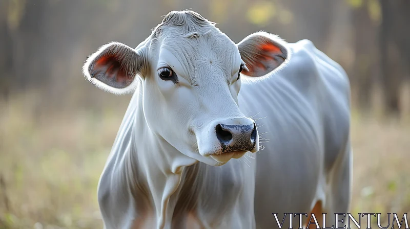 Peaceful Cow in Natural Setting AI Image