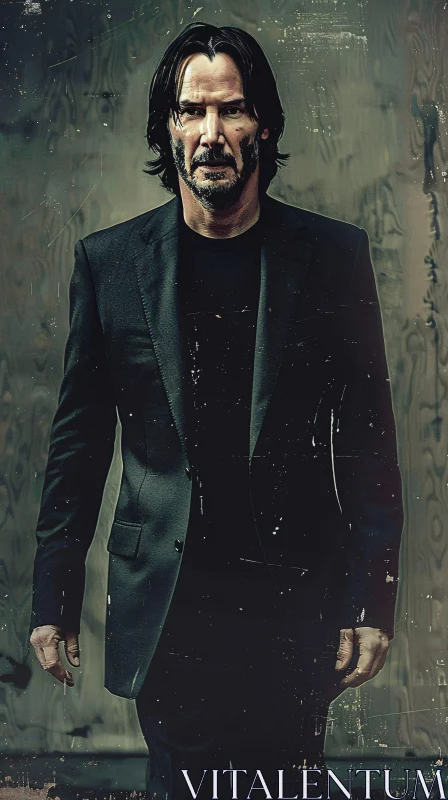 AI ART Intense Portrait of Keanu Reeves