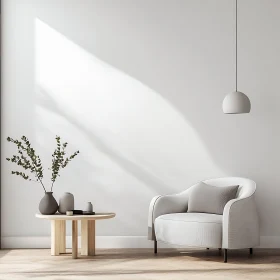 Modern Interior with Chair and Vases