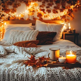 Autumnal Cozy Bedroom Still Life