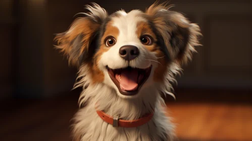 Captivating Smiling Dog in Animated Storybook Illustration