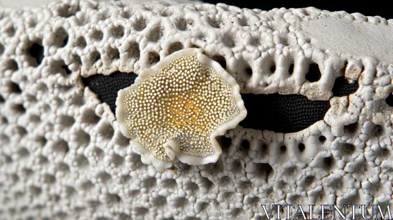 Close-up of White Coral with Brown Spot - Nature Photography AI Image