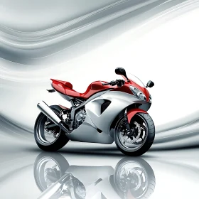 Modern Motorcycle Design in Red and Silver