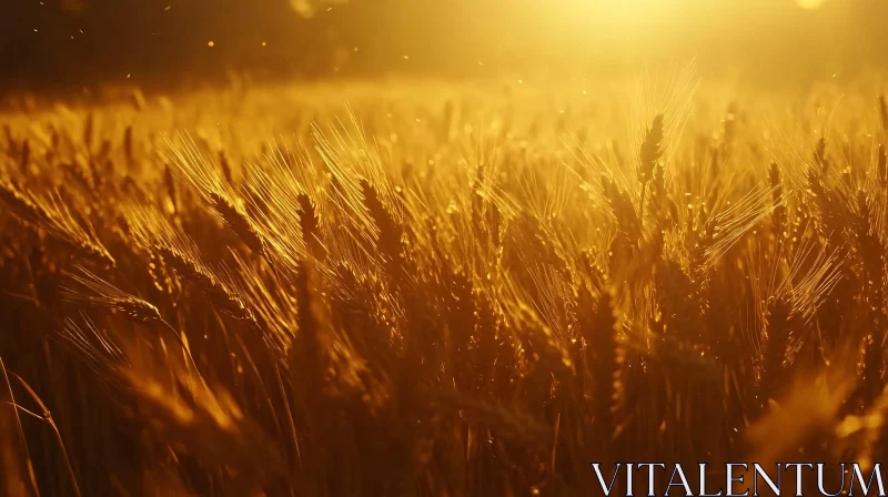 Sunlit Wheat Field AI Image