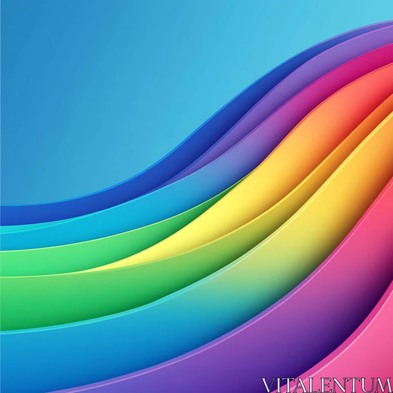 Spectrum of Colors in Wavy Form AI Image