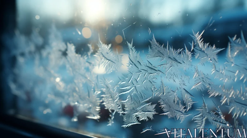 Frosty Morning Window - A Captivating Display of Nature's Artistry AI Image