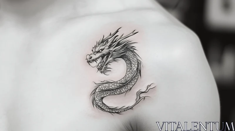 Artistic Dragon Tattoo on Shoulder AI Image