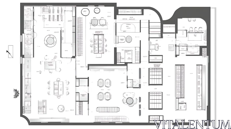 AI ART Monochrome House Layout Blueprint Architecture