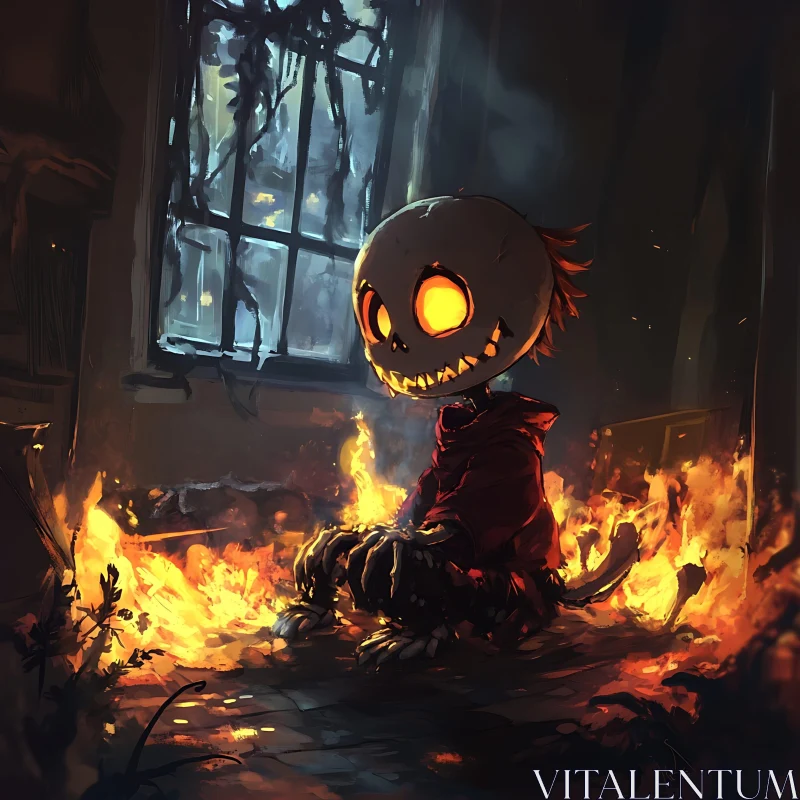 AI ART Spooky Skeleton Character Art